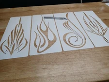 PINSTRIPE Airbrush Stencil Motorcycle FLAMES 4 Pack