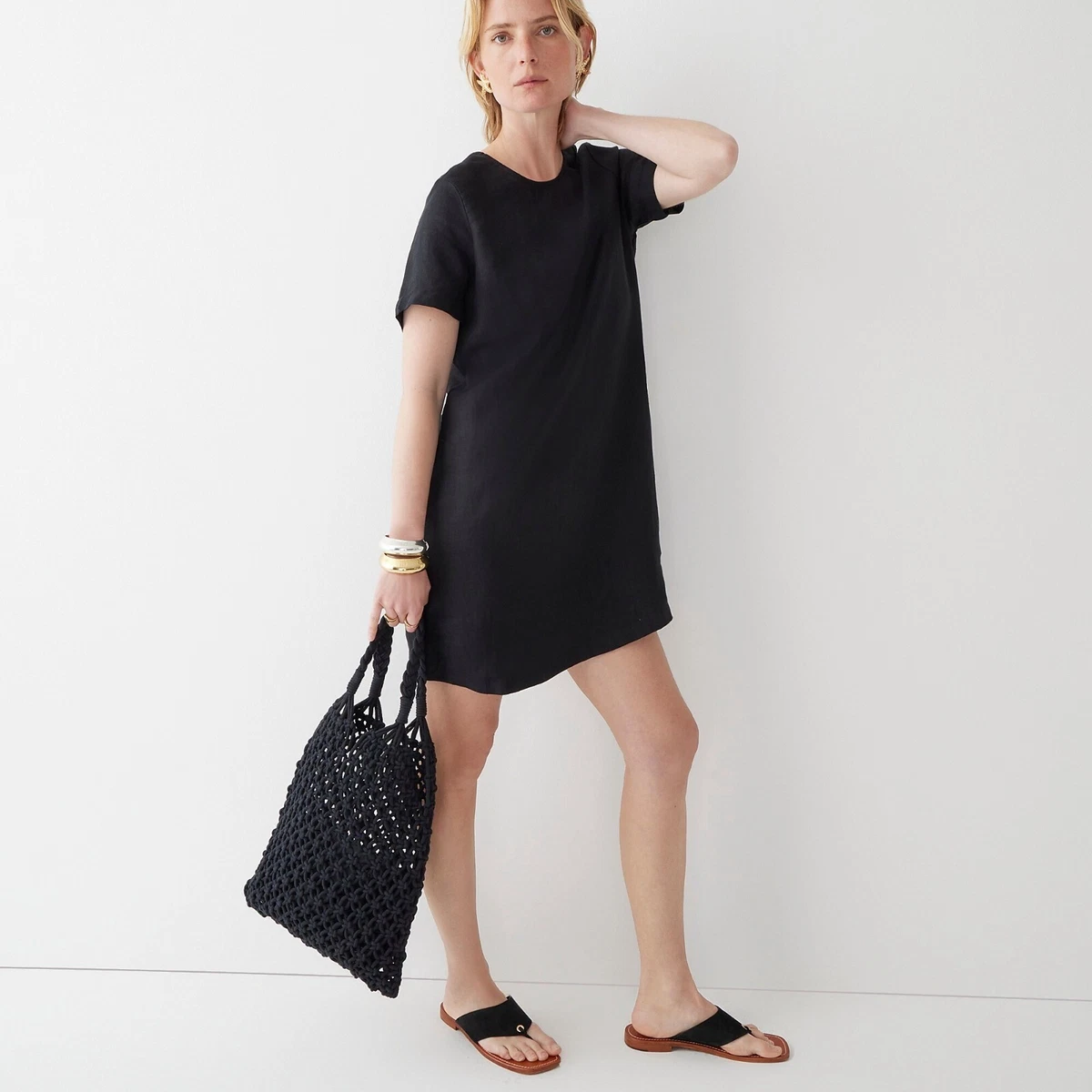 J crew top black shirt dress