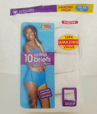 FRUIT OF THE LOOM 10 Pack White Cotton Briefs Size 10 3X  NEW in Torn Package