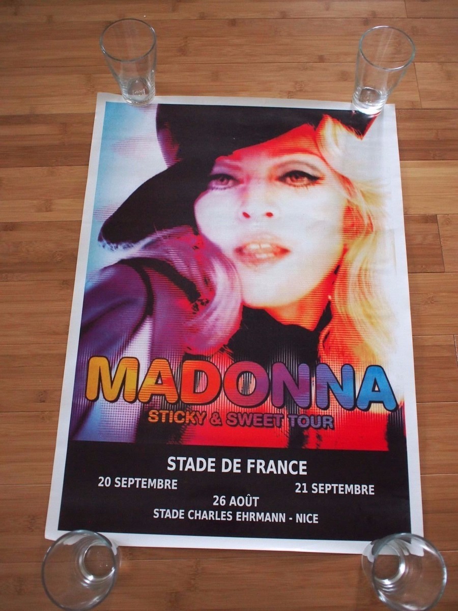 マドンナ　Sticky ＆ Sweet Tour France　貴重 ポスター MADONNA Concert Double Side Poster STICKY & SWEET TOUR 2008 FRANCE