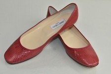 595 NEW Jimmy Choo SNAKE Python Water Snake Red Flats Square Toe Shoes 41