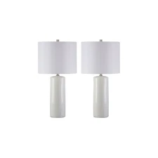 Signature Design by Ashley Contemporary Steuben Table Lamp Set of 2, White