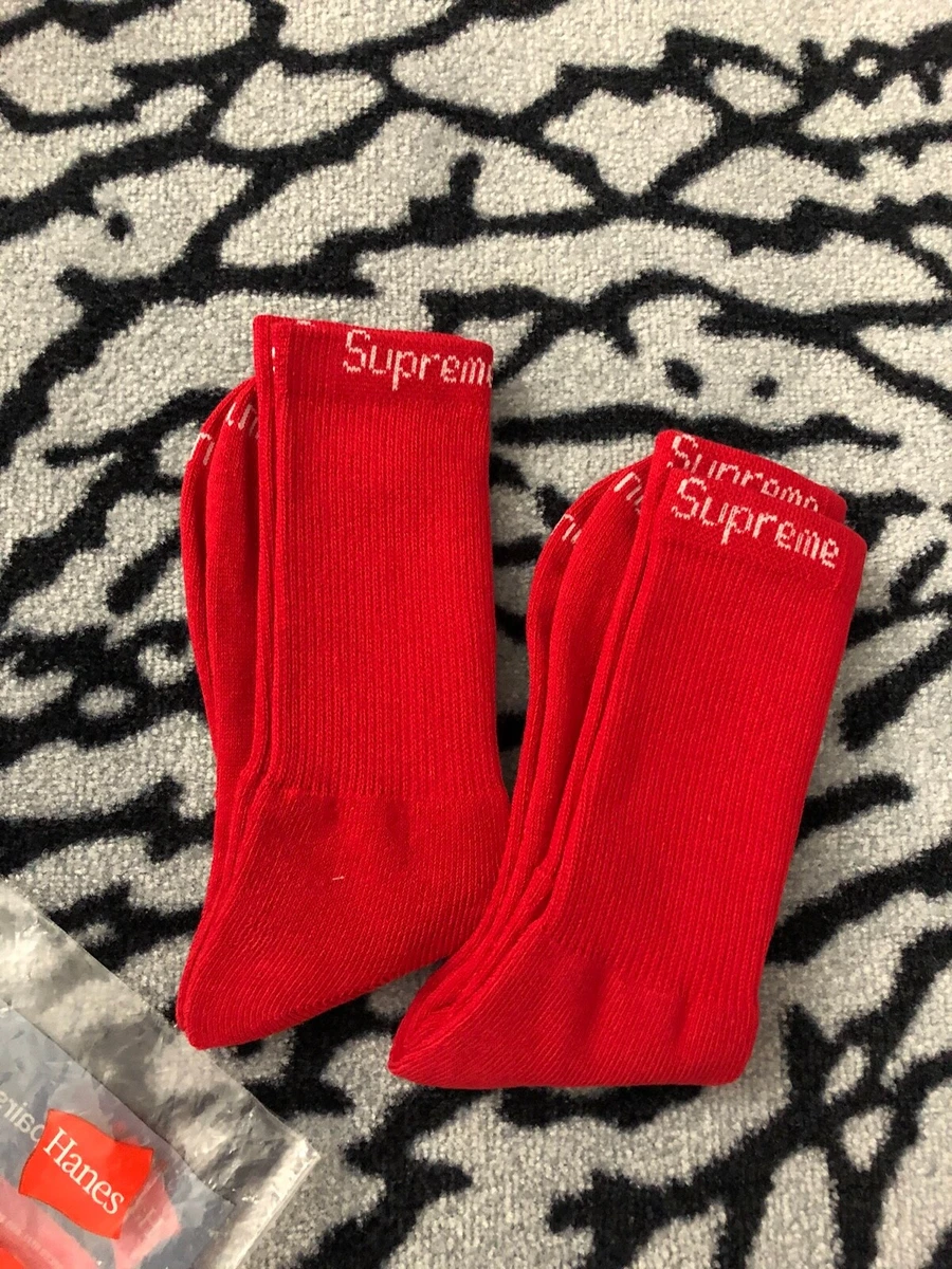 Supreme Hanes Socks (4 Pack) Red - FW19 - US