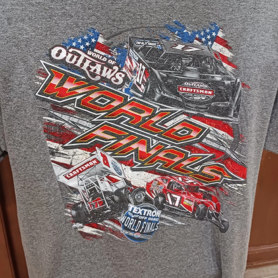 Camisa Grande World Of Outlaws Finales Mundiales Dirt Track Charlotte Sprint Car WoO Foto 4 de 4