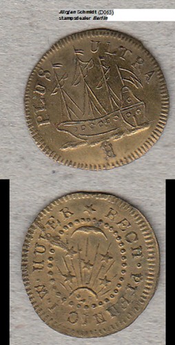 SCHIFF SHIP Rechenpfennig I. W. HUBER ca. 17,5 mm (D063) stampsdealer Berlin