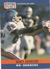 FREE SHIPPING-MINT-1990 Pro Set Denver Broncos  #92 Vance Johnson +BONUS CARDS