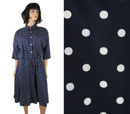 80s Shirtwaist Dress Sz 12 L Vintage 