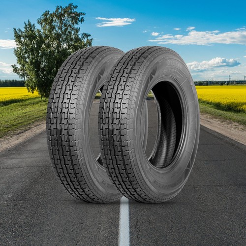 Set 2 8Ply Trailer Tires ST205/75R15 Load Range D Heavy Duty 205/75R15