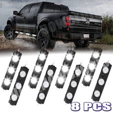 Waterproof Pickup Truck Bed Lights 24 Led Pod Kit Strip White With Switch X 8pcs