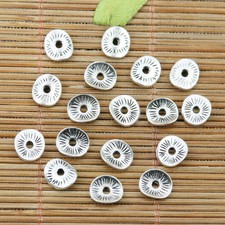 80pcs tibetan silver color textured curled bead cap design EF2339