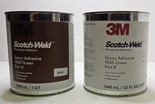 3M SCOTCH-WELD EPOXY ADHESIVE 1838 GREEN PART A  B 1 QUART EACH - SEALED