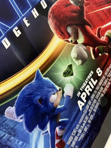 Sonic The Hedgehog 2 - Original DS Movie Poster - 27x40 D/S 2022 Never Hung New! - Picture 11 of 15