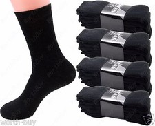 New 3-12 Pairs Mens Black Sports Crew Socks Calf Hiking Casual Cotton Size 9-13