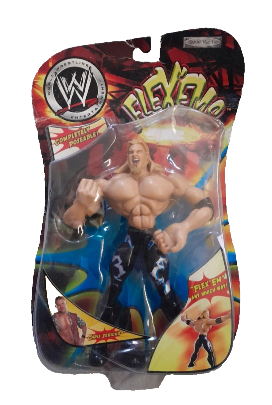 WWE FLEX'EMS CHRIS JERICHO WRESTLING ACTION FIGURE By JAKKS PACIFIC 2003 NEW!