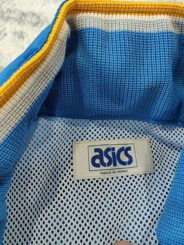 VTG Asics Recorder Hooded Blue Windbreaker Made in Japan sz M - Picture 4 of 10