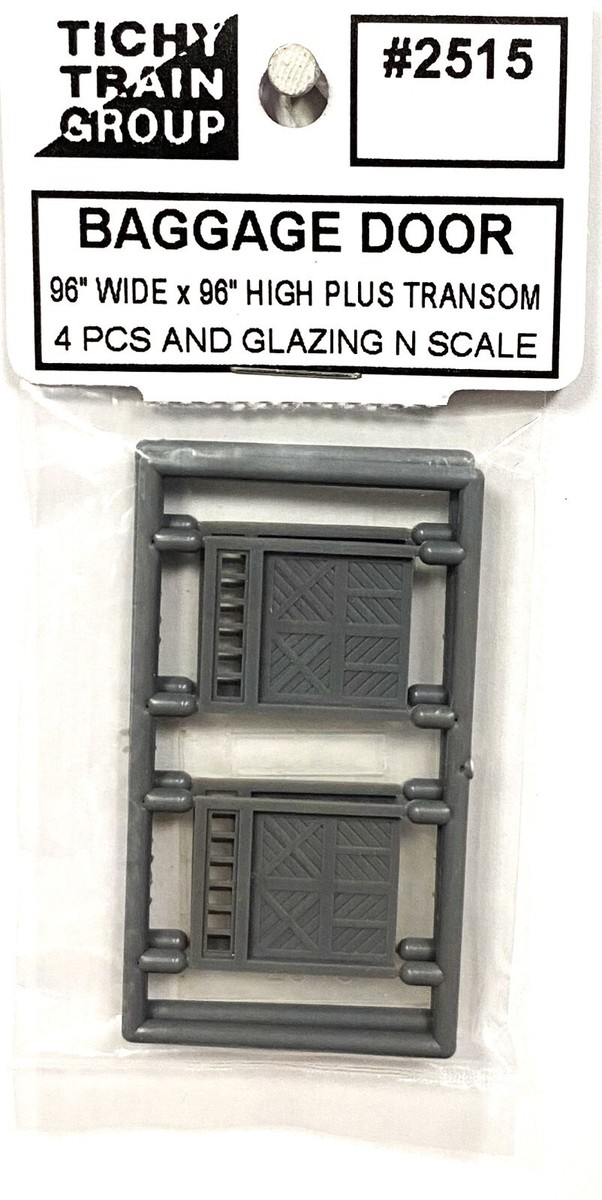 Tichy Train Group 2515 - Doors - pkg(4) Baggage Door With Transom - N Scale - Midwest Model Railroad