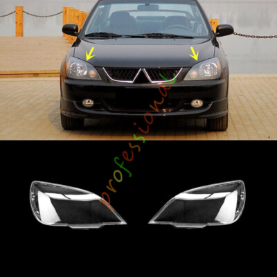 For Mitsubishi Lancer 2004-2006 Both Side Headlight Lens Cover Replace 
