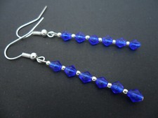 A PAIR OF DANGLY CRYSTAL BEAD DANGLY  EARRINGS. CHOICE OF COLOURS. NEW.