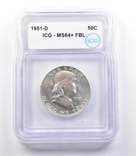 1951-D Franklin Half Dollar MS64+ FBL ICG *1920
