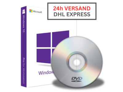 Windows 10 Pro Professional Vollversion | DVD Version CD |+ Lizenz Schlüssel Key