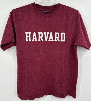 Vintage Yikes Harvard University Graphic T-Shirt Men's Crimson Red Large
