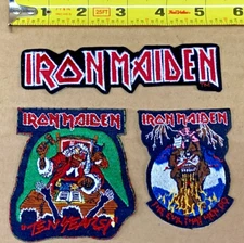 Lot Of 3 ~ NICE! ~ Licensed Iron Maiden Embroidered Patches ~ Iron on