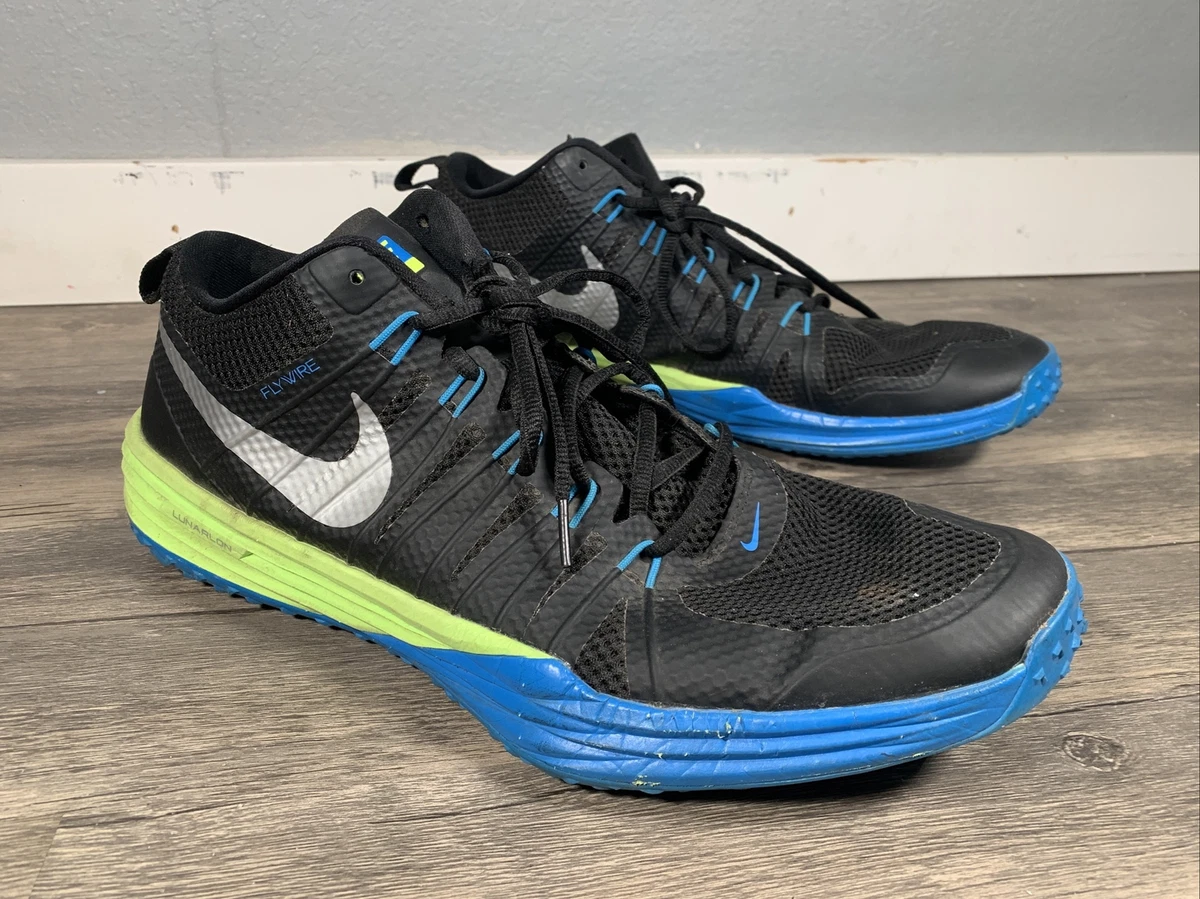 NIKE TR1 TRAINER 1 Flywire Black Blue VOLT MENS SHOES SIZE 14 652808-004 |