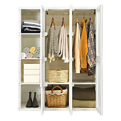 Morden Closet Clothes Foldable Armoire Wardrobe W 12 Cubes Hanging Rods Morden Closet Clothes Foldable Armoire, Clothing Wardrobe Armoire
