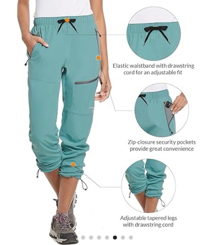 BALEAF Women's Hiking Pants Quick Dry Lightweight Water Resistant Size XL New - Picture 4 of 19