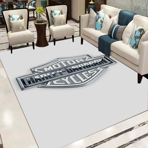 Motorcycle Harley logo printed carpet, living room sofa area washable floor mat - Picture 16 of 16