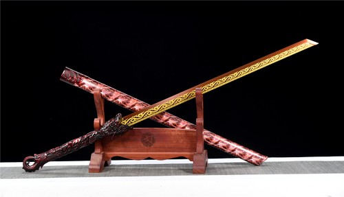 44''Red Dragon Broadsword 1095 Carbon Steel Chinese Tang Dao Functional Sword - Picture 2 of 14