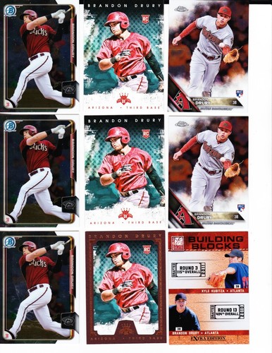 HUGE LOT (27) BRANDON DRURY ROOKIES BASE INSERT PARALLEL DIAMONDBACKS DUPES MS - 第 1/3 張圖片