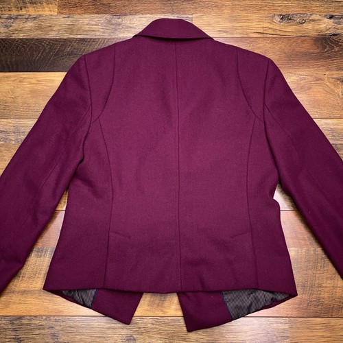 Banana Republic Double Breasted Blazer Womens 2 Burgundy Wool - Picture 2 of 14