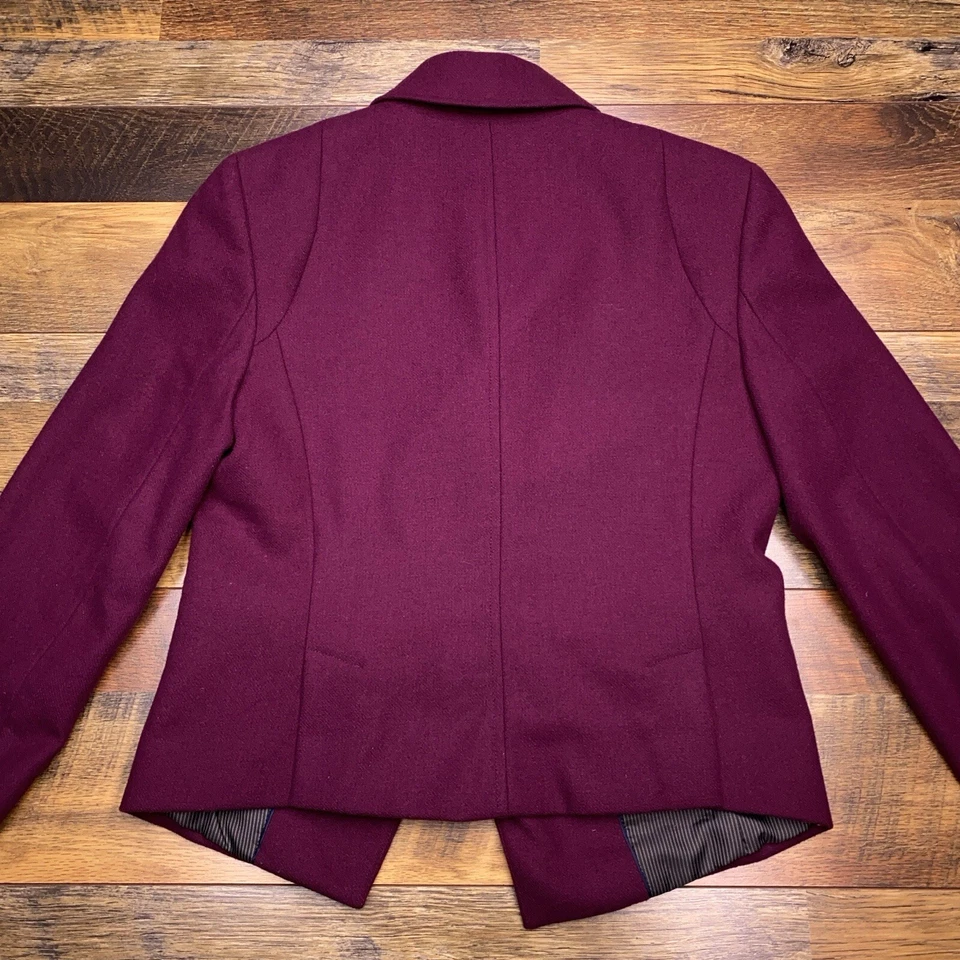 Blazer Banana Republic Doble Pecho Mujer 2 Lana Borgoña  Foto 2 de 4