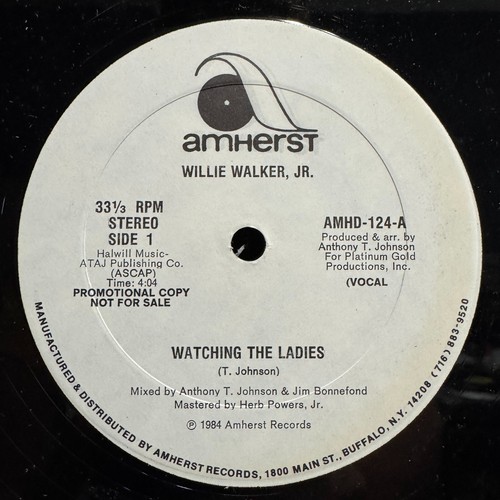 WILLIE WALKER, JR. - WATCHING THE LADIES (12") 1984!! RARE!! AMHERST PROMO!!! - 第 1/2 張圖片