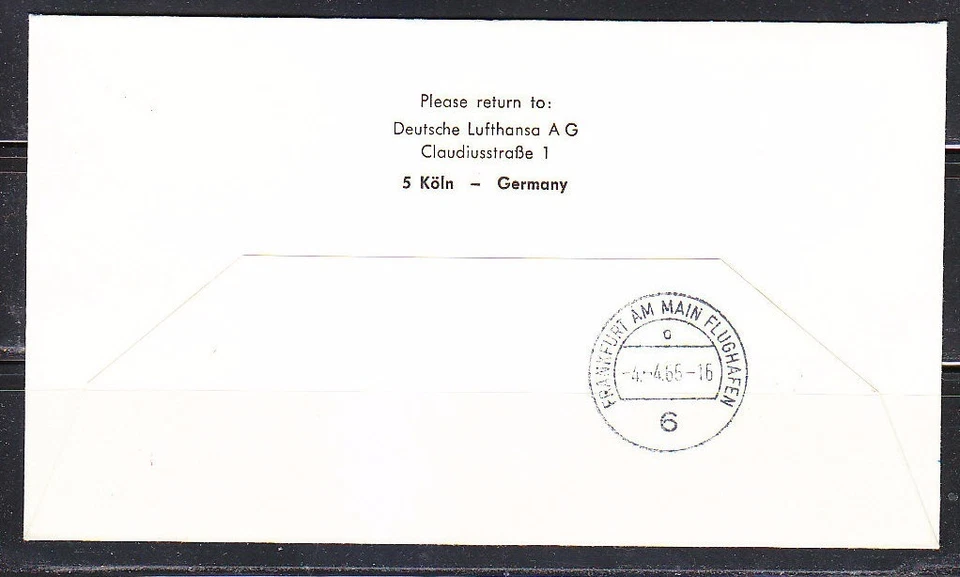 Estados Unidos 1965 Primera cubierta de vuelo Ersftlug Philadelphia Boston Frankfurt Foto 2 de 2