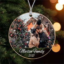 Personalized Family Photo Ornament, Photo Christmas Acrylic Ornaments, Custom Ch