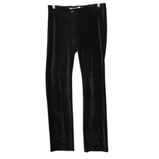 Betabrand Straight Leg Velvet Yoga Dress Pants Womens M Black Mid Rise Pull On