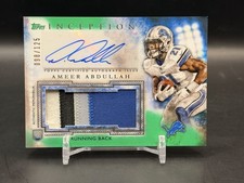 2015 Topps Inception Autographed Jumbo Patches Ameer Abdullah #AJP-AA Green /125