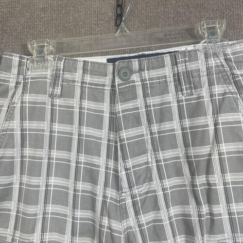 Plugg pantaloncino cargo uomo 30 32X11 grigio a quadri piatto davanti chiusura multitasche - Foto 3 di 15