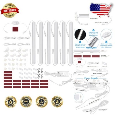Super Bright 31W LED Under Cabinet Lights 6x12'' Bars 2000LM 5000K Daylight White
