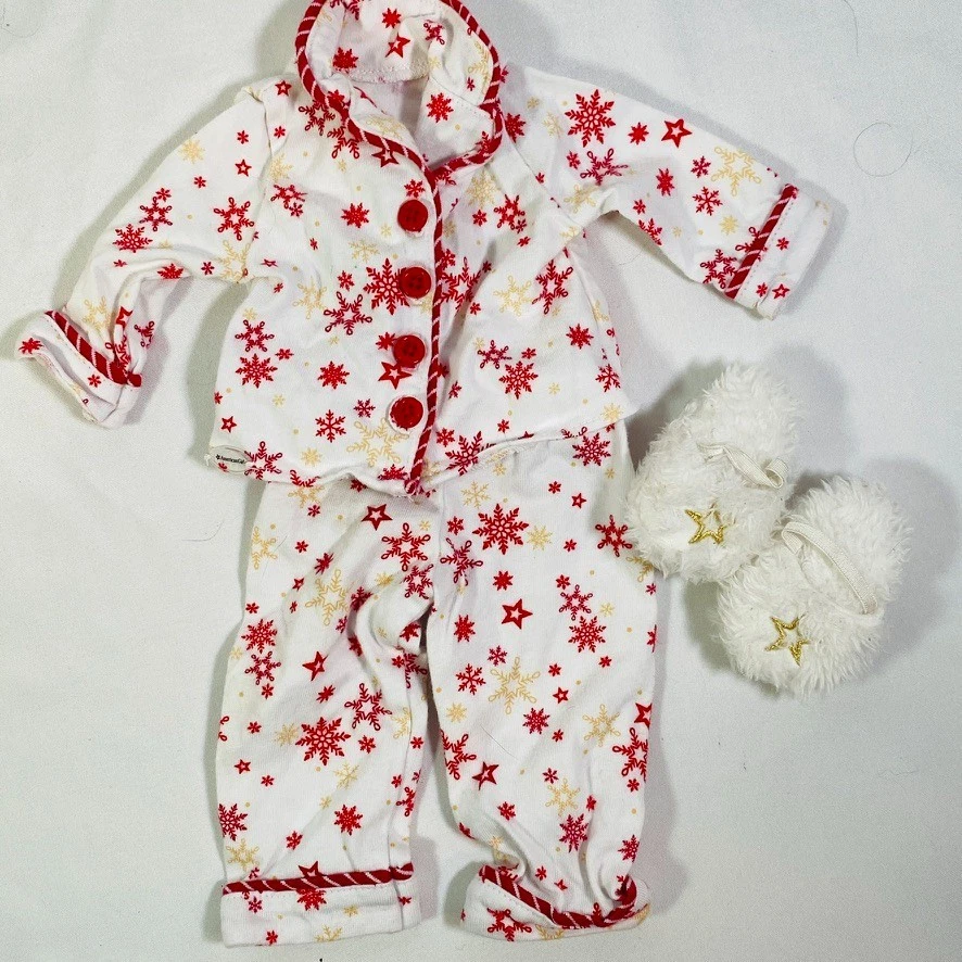 Conjunto de Navidad para muñeca American Girl de 18": pijamas cálidos deseos, vestido de fiesta cubierto Foto 2 de 4