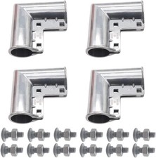 4 Packs Chain Link Fence Gate Corners, Aluminum Corner Suit 1 Silver 