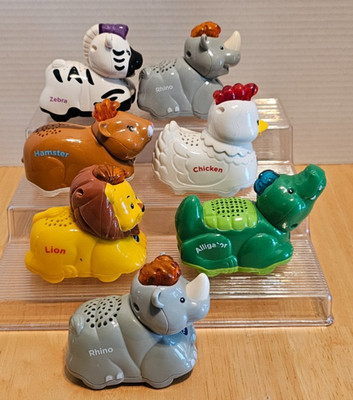 Vtech Go Go Smart Animals Zebra, Rhino, Lion, Hamster, Chicken All Work Lot of 7