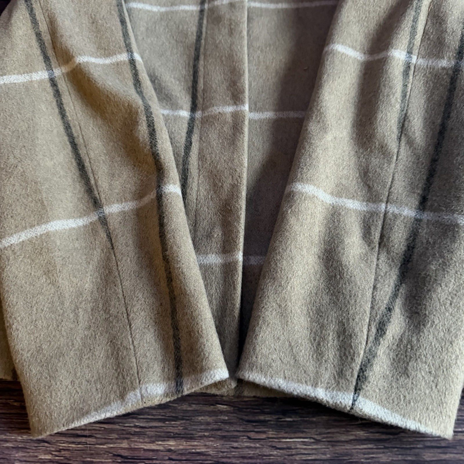 Zara Basic Beige Striped Snap Button up Wool Blen… - image 3