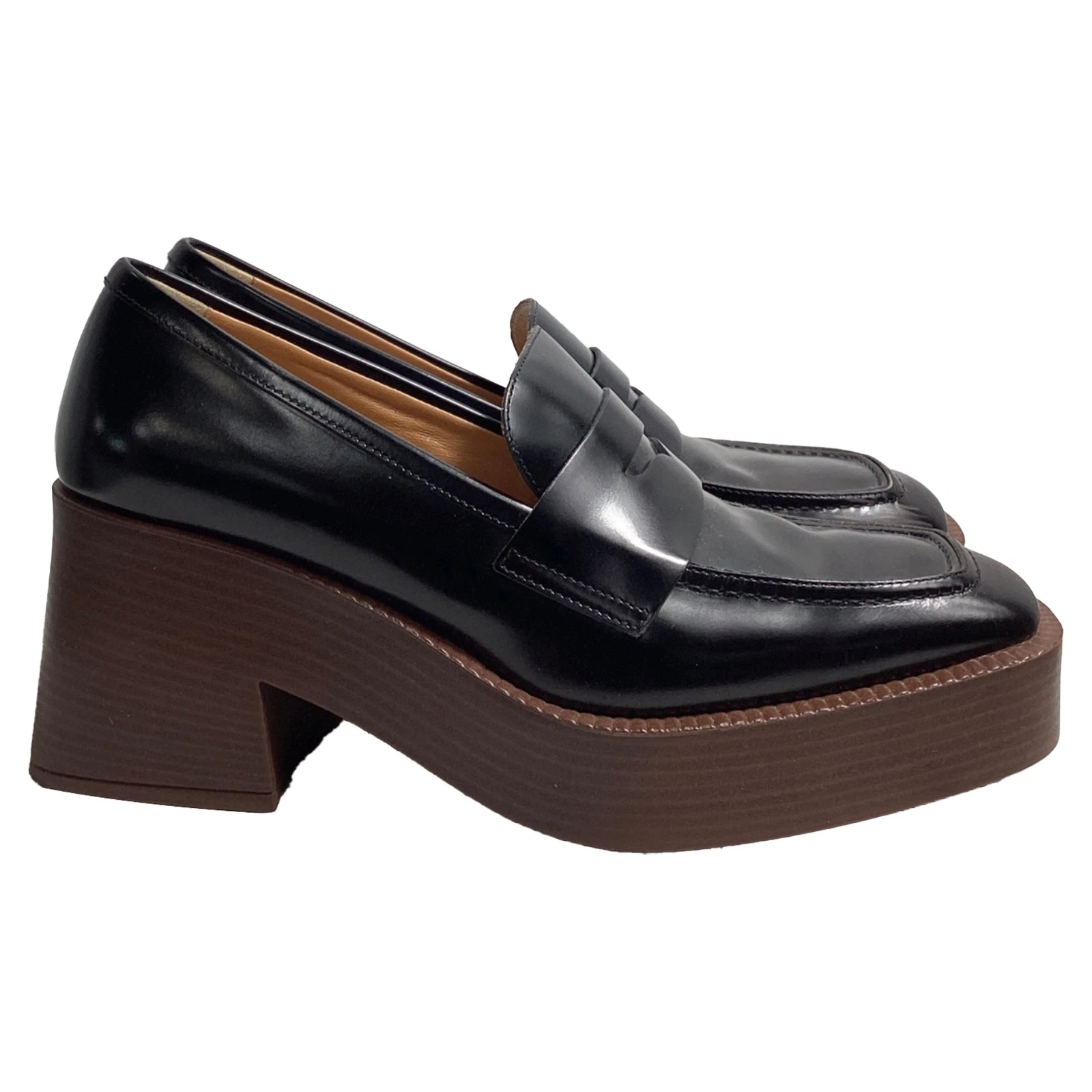 TOD’S Mocassini Tod's 75 mm plateau in pelle donna nero taglia 38