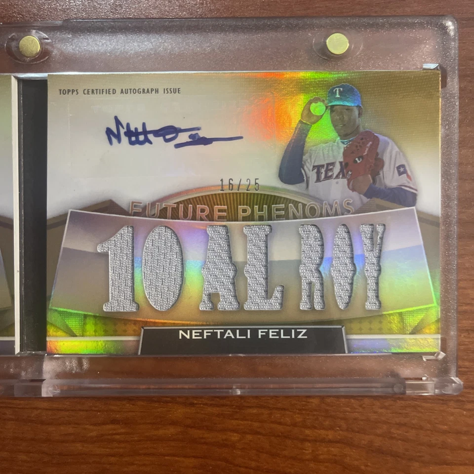 2011 Topps Triple Threads Future Phenoms Buster Posey Neftali Feliz/25 automático/mem Foto 3 de 4