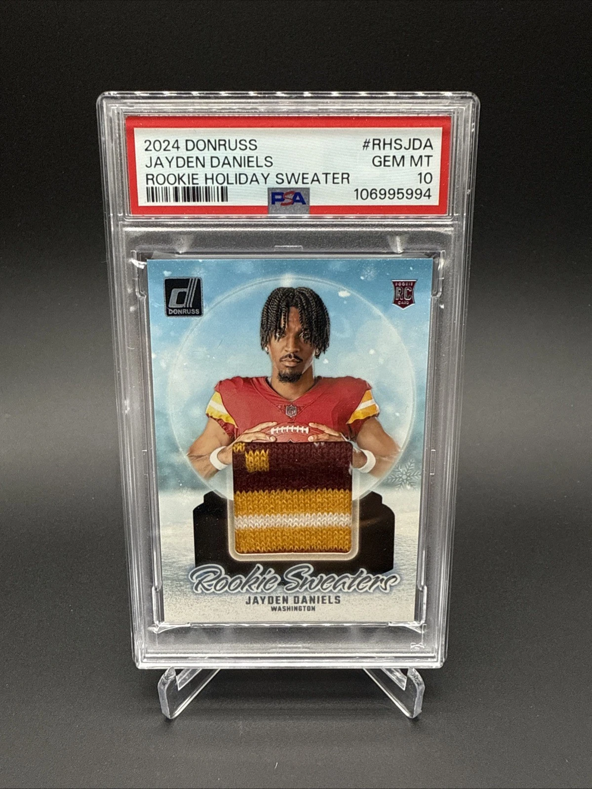 Jayden Daniels Panini Donruss Rookie Holiday Sweater #RHSJDA Base