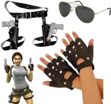 Costume Lara Croft Tomb Raider accessori abito fantasia avventuriero temple runner