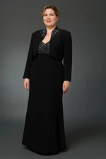 Alexander by Daymor Couture Size 14 Elegant Embellished Evening Gown With Bolero